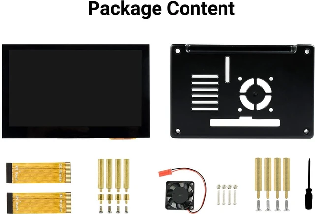 Alt view image 2 of 7 - Waveshare 4.3inch Capacitive Touch Display Compatible with Raspberry Pi 4B Comes with Protection Case 800×480 Resolution IPS Wide Angle MIPI DSI Interface