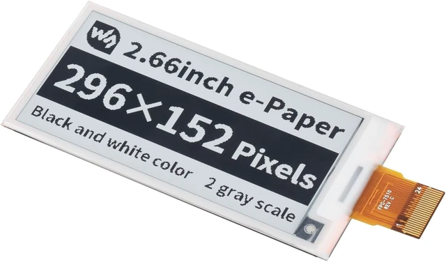 Alt view image 5 of 7 - waveshare 2.66inch E-Paper E-Ink Raw Display Compatible with Raspberry Pi 4B/3B+/3B/2B/B+/A+/Zero/Zero W/WH/Zero 2W Series Boards 296×152 Pixels Dual-Color Support Partial Refresh