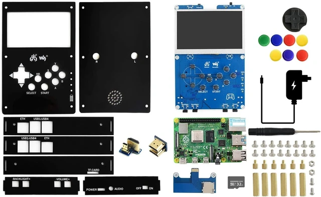 Alt view image 2 of 6 - Waveshare Portable Video Game Console with 4.3inch IPS Display 800×480 Pixels Compatible with Raspberry Pi B+/2B/3B/3B+/4B