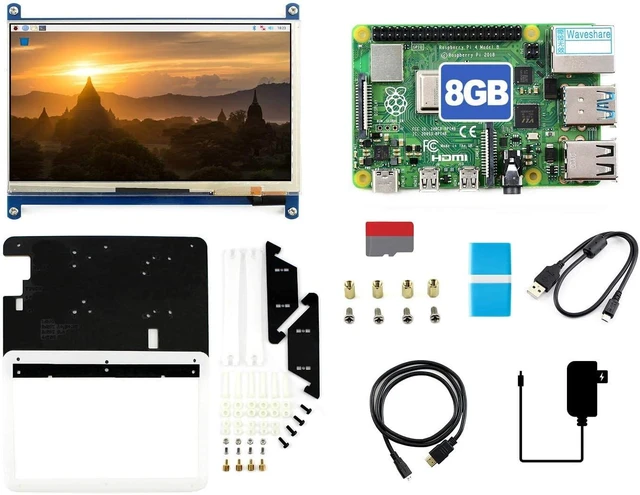 Alt view image 2 of 6 - Waveshare Display Kit Compatible with Raspberry Pi 4 Model B Bundle with Raspberry Pi 4 8GB 7inch HDMI LCD (C) 16GB Micro Card and Accessories(9 Items)