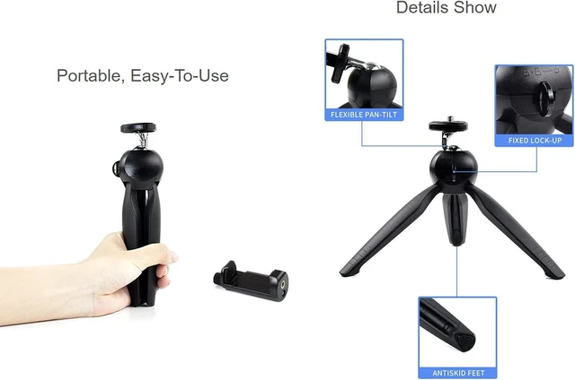 Alt view image 4 of 7 - Waveshare Portable Mini Tripod with 360° Rotation Ideal for Cameras Like Raspberry Pi HQ Camera CM-Stereo-Vision-Board