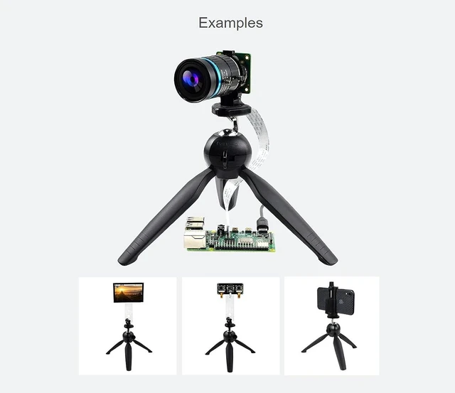 Alt view image 5 of 7 - Waveshare Portable Mini Tripod with 360° Rotation Ideal for Cameras Like Raspberry Pi HQ Camera CM-Stereo-Vision-Board