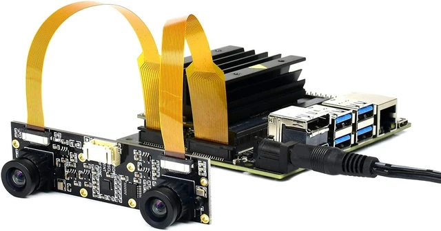 Alt view image 2 of 7 - Waveshare Development Pack (Type D) Designed for Jetson Nano Bundle with IMX219-83 Stereo Camera 64GB Micro Card Accessories(5 Items)