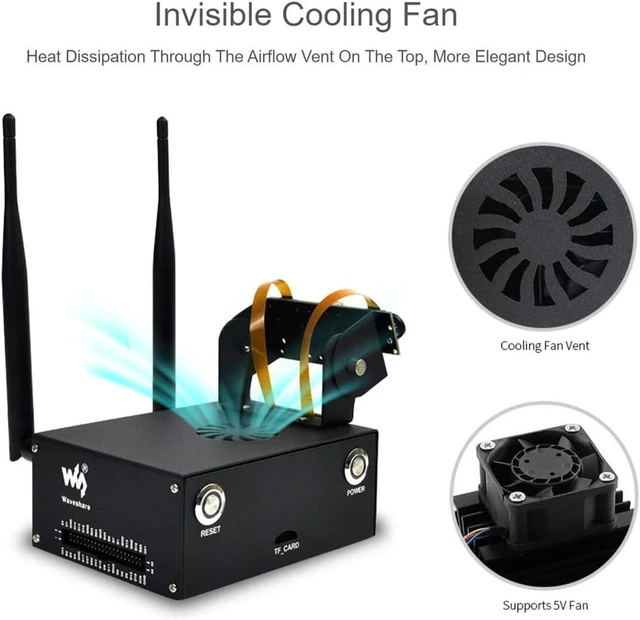 Alt view image 6 of 7 - Waveshare Metal Case Specialized for Jetson Nano Developer Kit Compatible with Original Version and B01 Version Case Only
