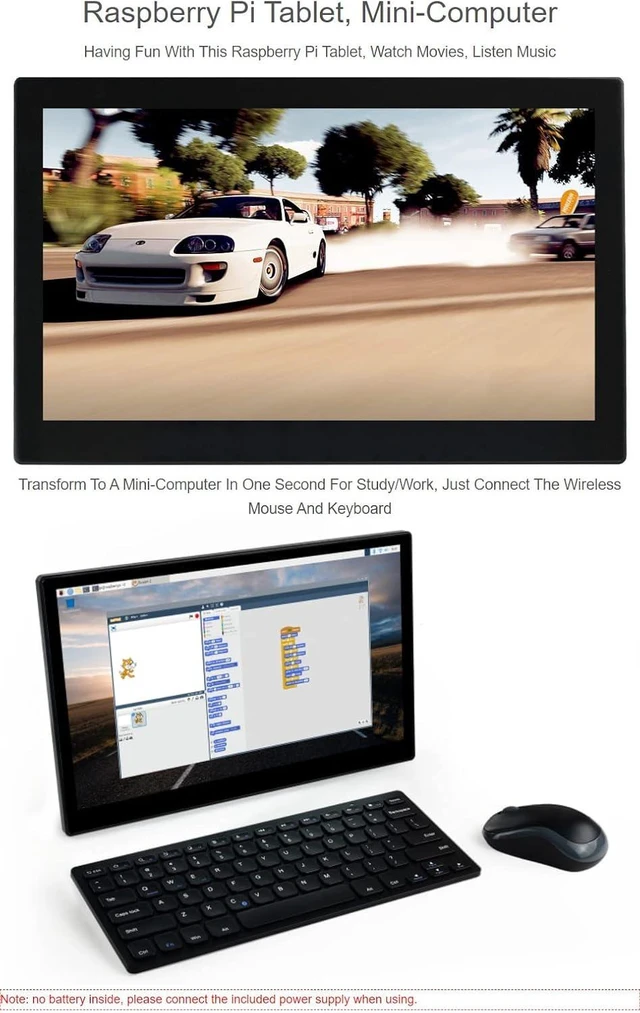 Alt view image 5 of 7 - waveshare 13.3 inch Mini-Computer Powered by Raspberry Pi 3A+ HD Touch Screen with USB/ETH Ports