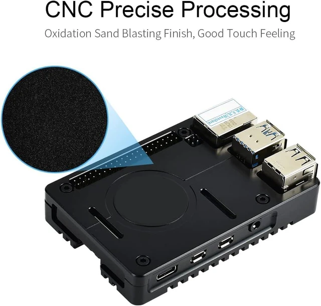 Alt view image 5 of 6 - waveshare Lightweight Aluminum Alloy Case for Raspberry Pi 4 with CNC Precise Processing and Sand Blasting Finish Nice & Durable