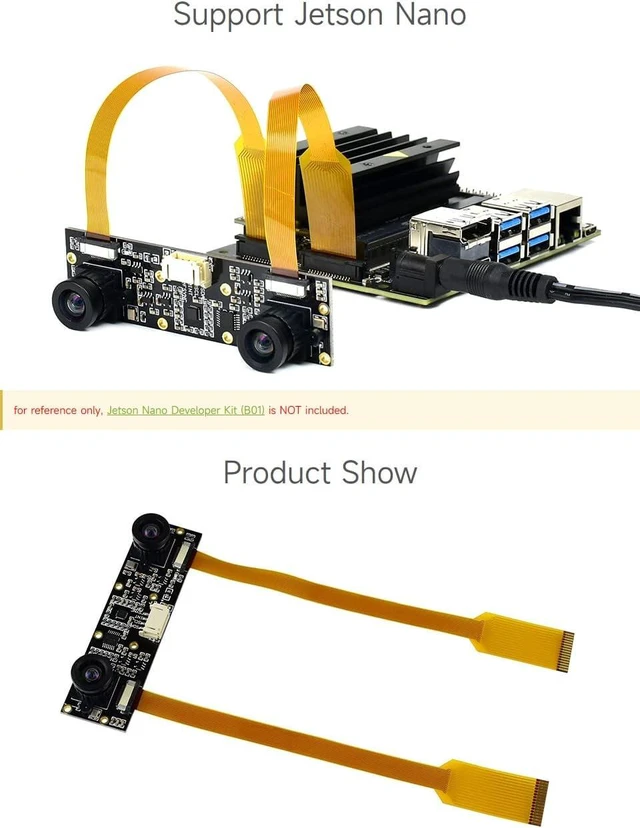 Alt view image 5 of 7 - Waveshare Binocular Camera Module, Compatible with Raspberry Pi 5, Dual IMX219, 8 Megapixels, Stereo Vision, Depth Vision