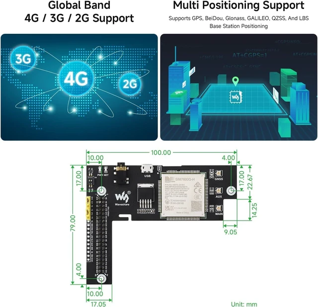 Alt view image 6 of 7 - Waveshare 4G/3G/2G/GNSS Expansion Board for Jetson Nano Based on SIM7600G-H Supports Global LTE CAT4 up to 150Mbps for Downlink Data Transfer