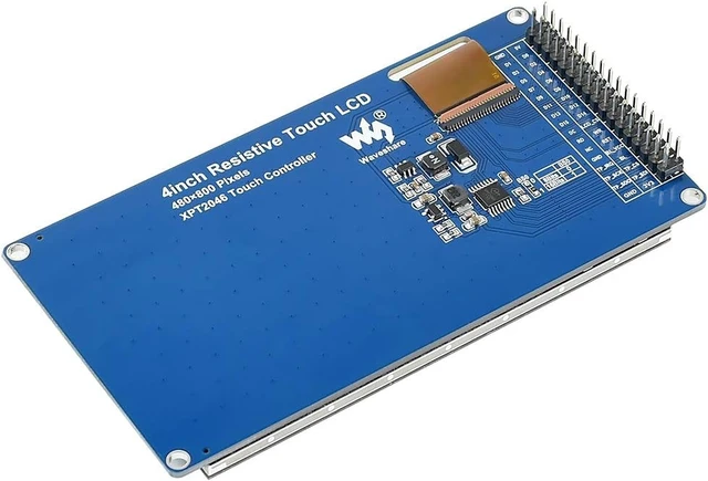 Alt view image 7 of 7 - Waveshare 4inch 480×800 Pixels IPS LCD with Resistive Touch Screen 8080 Parallel Interface for LCD Communication and Supports Host Controllers Such as STM32.