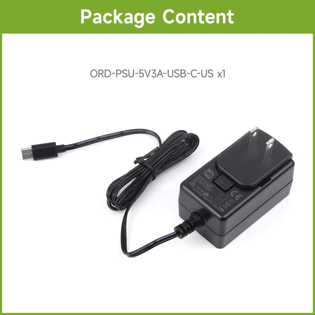 Alt view image 2 of 7 - Waveshare USB-C Power Supply 5V / 3A, Compatible with Raspberry Pi 4, with Safety Certificated Multi Protections for PI4B