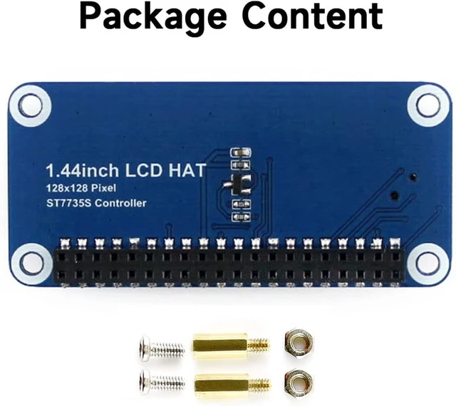 Alt view image 2 of 7 - Waveshare 1.44inch LCD Display HAT, Compatible with for Raspberry Pi Zero/Zero W/Zero WH/4B/3B, 128x128 Pixels, SPI Interface