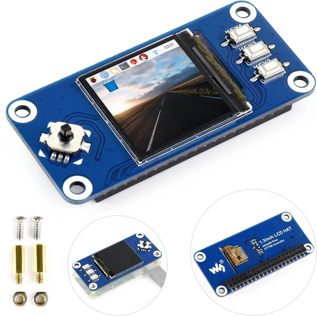 Main image of Waveshare 1.3inch IPS LCD Display HAT, Compatible with Raspberry Pi Zero/Zero W/Zero WH/4B/3B, 240x240 Pixels, SPI Interface