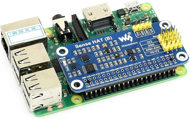 Alt view image 7 of 7 - Waveshare Sense HAT (B) for Raspberry Pi Onboard Multi Powerful Sensors Supports External Sensors