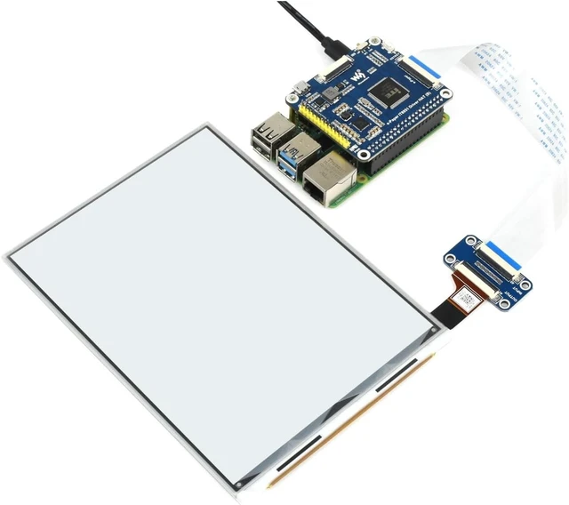Alt view image 3 of 4 - Waveshare 7.8inch E-Ink Display HAT Compatible with Raspberry Pi4B/3B+/3B/2B/B+/A+/Zero/Zero W/WH/Zero 2W 1872×1404 Resolution IT8951 Controller USB/SPI/I80 Interface Supports Partial Refresh