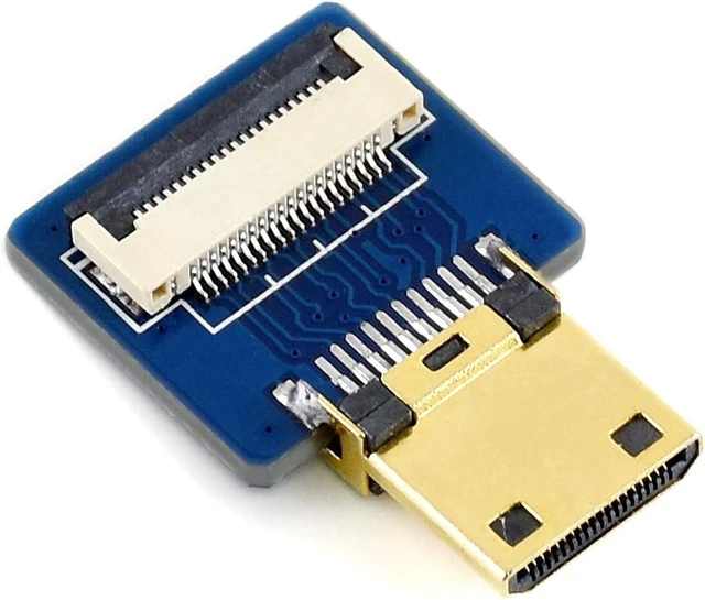 Alt view image 3 of 7 - Waveshare Mini HDMI Adapter for DIY HDMI Cable, Horizontal/Straight Connector