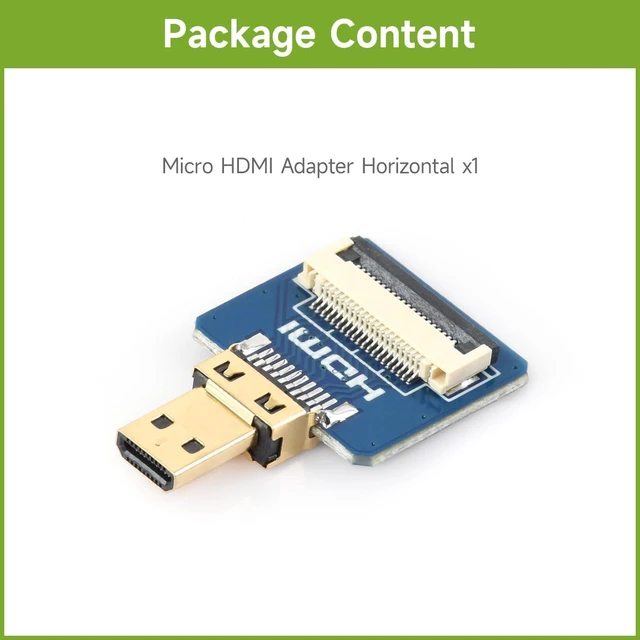 Alt view image 2 of 6 - waveshare Micro HDMI Plug Adapter for DIY HDMI Cable Horizontal/Straight Connector