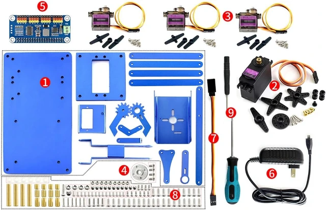 Alt view image 2 of 3 - waveshare 4-DOF Metal Robot Arm Kit for Raspberry Pi Zero/Zero W/Zero WH/2B/3B/3B+ with Large Torque Force Smooth Moving and WiFi Remote Control