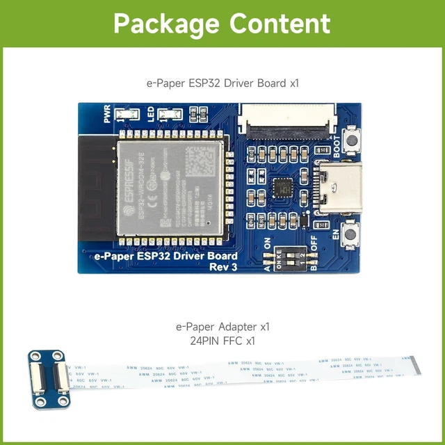Alt view image 3 of 6 - Waveshare Universal e-Paper Driver Board with WiFi/Bluetoth SoC ESP32 onboard Support Various Waveshare SPI e-Paper Raw Panels