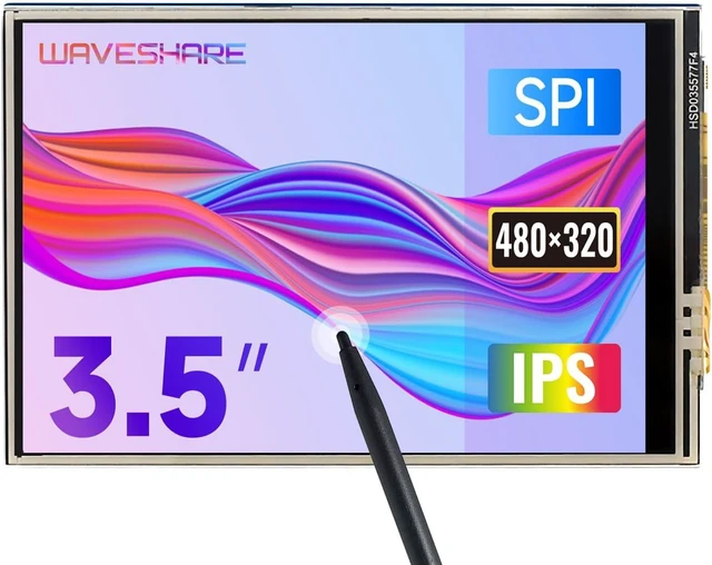 Main image of waveshare 3.5inch Resistive Touch Display, Compatible with Raspberry Pi 5/4B/3B/Zero/Zero W/Zero 2W/Pico/Pico W/Pico WH, 480×320, 125MHz High-Speed SPI