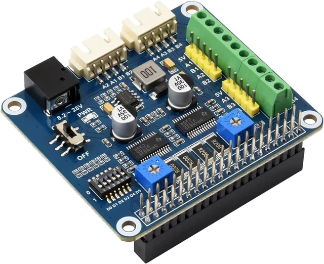Main image of Waveshare Stepper Motor HAT Onboard Dual DRV8825 Motor Controller Drives Two Stepper Motors Up to 1/32 Microstepping Compatible with Raspberry Pi Zero/Zero W/Zero WH/2B/3B/3B+
