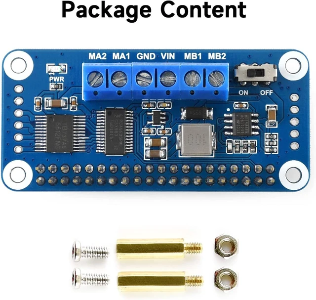Alt view image 2 of 7 - waveshare Motor Driver HAT for Raspberry Pi Zero/Zero W/Zero WH/2B/3B/3B+ via I2C Interface Driving Two DC Motors