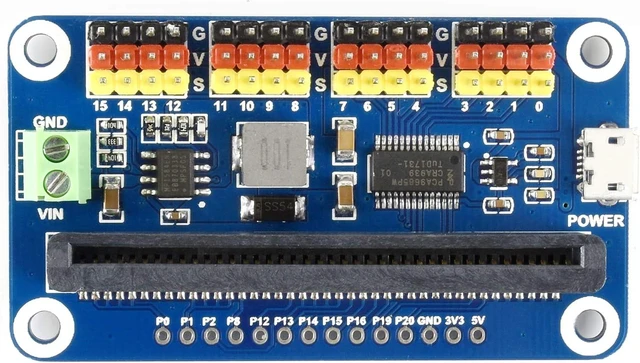 Main image of Waveshare Servo Driver for Micro/-bit 16 Channel PWM Outputs 12 Bit Resolution I2C Interface