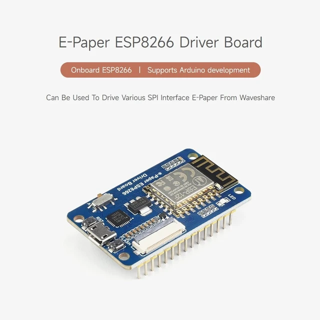 Alt view image 3 of 7 - Waveshare Universal e-Paper Driver Board with WiFi SoC ESP8266 onboard Support Various Waveshare SPI e-Paper Raw Panels