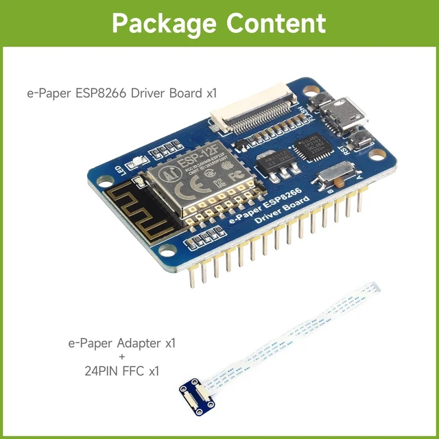 Alt view image 2 of 7 - Waveshare Universal e-Paper Driver Board with WiFi SoC ESP8266 onboard Support Various Waveshare SPI e-Paper Raw Panels