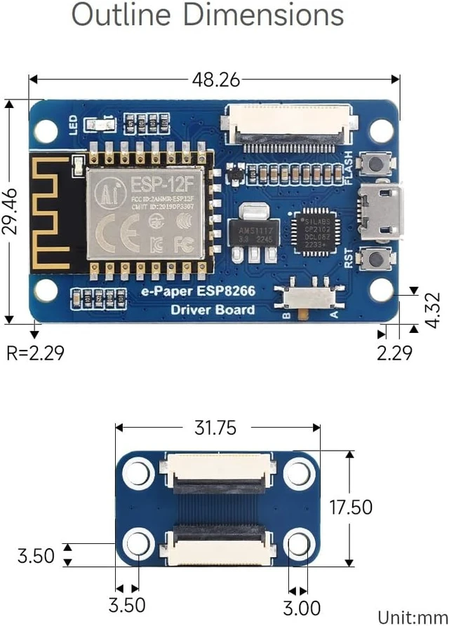 Alt view image 7 of 7 - Waveshare Universal e-Paper Driver Board with WiFi SoC ESP8266 onboard Support Various Waveshare SPI e-Paper Raw Panels