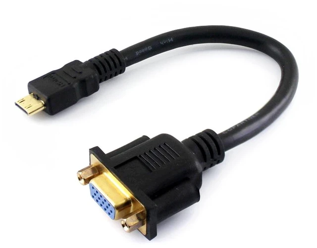 Main image of Waveshare Mini HDMI Male to VGA Female Cable Audio Output Interface Only for use with 7inch HDMI LCD (H) 10.1inch HDMI LCD (D) and 13.3inch HDMI LCD (H)