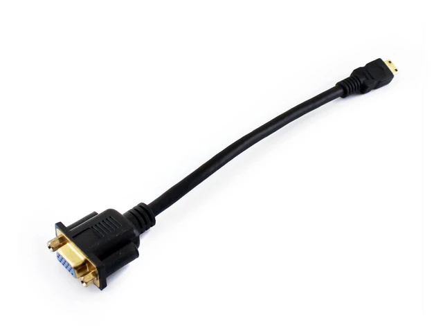Alt view image 3 of 4 - Waveshare Mini HDMI Male to VGA Female Cable Audio Output Interface Only for use with 7inch HDMI LCD (H) 10.1inch HDMI LCD (D) and 13.3inch HDMI LCD (H)