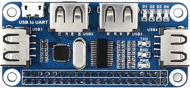 Alt view image 4 of 5 - Waveshare Development Kit Type D Compatible with Raspberry Pi Zero W (Built-in WiFi) Bundle with Micro TF Card Power Adapter USB HUB and Other Basic Components (11 Items)