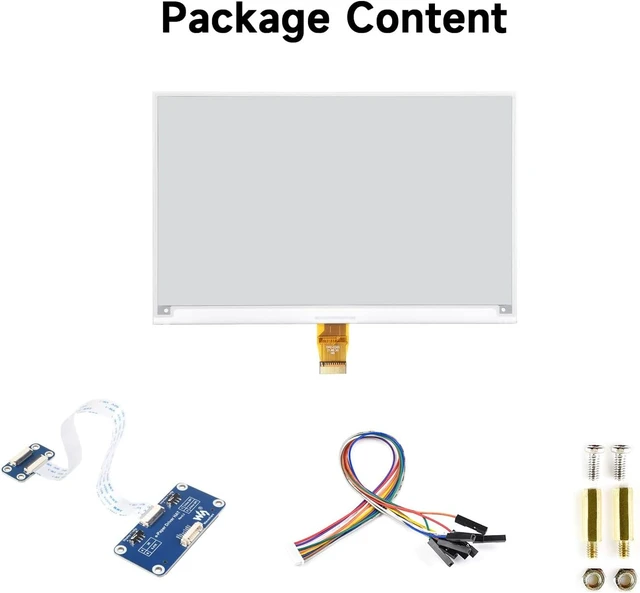 Alt view image 2 of 7 - Waveshare 7.5inch E-Ink Display HAT for Raspberry Pi 800×480 Resolution with Embedded Controller Communicating via SPI interface Supports Raspberry Pi Series Boards and Jetson Nano