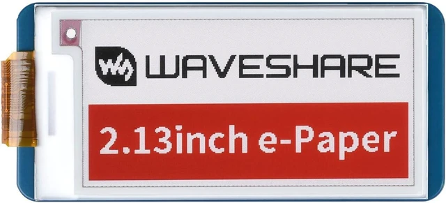 Main image of waveshare 2.13inch E-Ink Display HAT Compatible with Compatible with Raspberry Pi 5/4B/3B/Zero/Zero W/Zero 2W/Pico/Pico W/Pico WH, 212x104 Resolution Three-Color SPI Interface