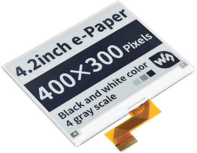 Main image of waveshare 4.2inch E-Ink Raw Display Compatible with Raspberry Pi 4B/3B+/3B/2B/B+/A+/Zero/Zero W/WH/Zero 2W Series Boards 400x300 Resolution with SPI Interface Without PCB