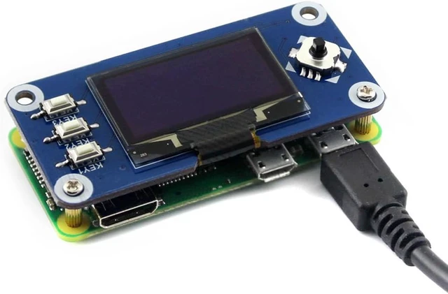Alt view image 5 of 7 - Waveshare 1.3inch OLED Display HAT for Raspberry Pi 128x64 Pixels with Embedded Controller Communicating via SPI or I2C Interface.