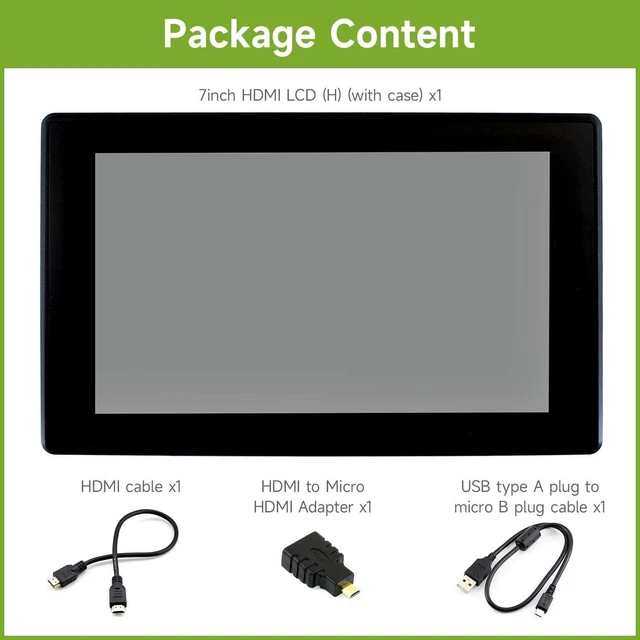 Alt view image 2 of 7 - waveshare 7inch Capacitive Touch Screen LCD (H) with Case, Compatible with Raspberry Pi 5/4B/3B/Zero/Zero W/Zero 2W/Pico/Pico W/Pico WH, 1024×600, HDMI, IPS