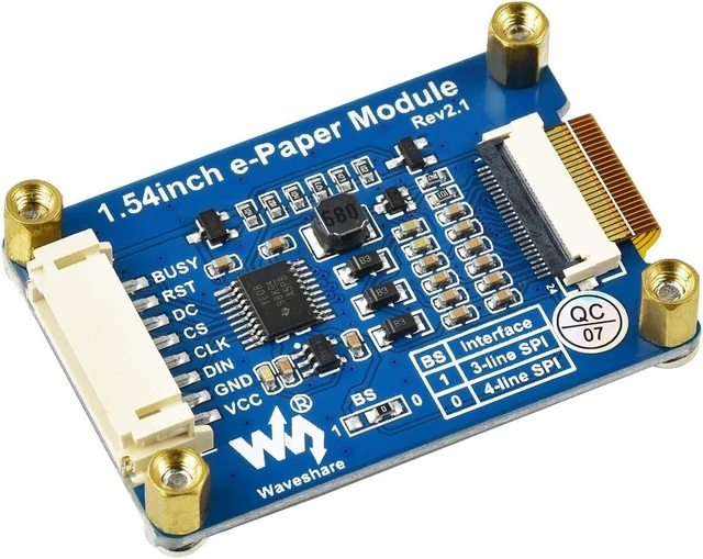 Alt view image 2 of 7 - waveshare 1.54inch E-Ink Display Module Compatible with Raspberry Pi 5/4B/3B/Zero/Zero W/Zero 2W/Pico/Pico W/Pico WH, 200x200 Resolution Three-Color SPI Interface