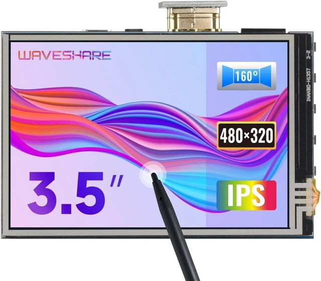 Main image of Waveshare 3.5inch Resistive Touch Screen LCD, Compatible with Raspberry Pi 5/4B/3B/Zero/Zero W/Zero 2W/Pico/Pico W/Pico WH, 480×320, HDMI, IPS, Supports Windows 11/10 / 8.1/8 / 7