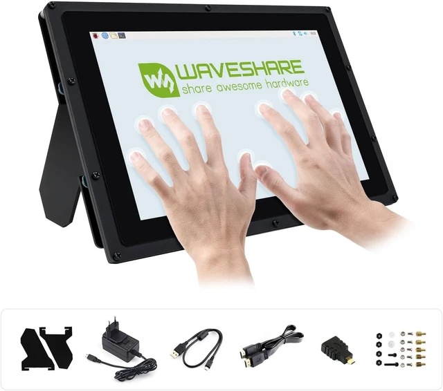 Alt view image 2 of 7 - Waveshare 10.1 inch Capacitive Touch Screen LCD IPS Screen 1280x800 Hardware Resolution Supports Multi Mini-PCs and Multi Systems