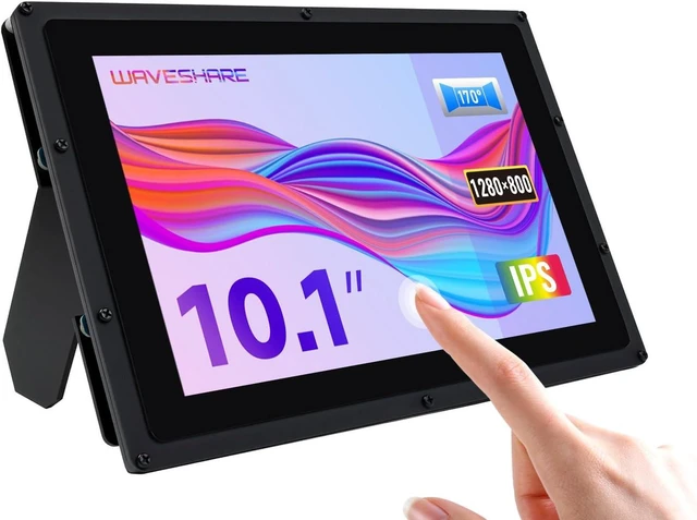 Main image of Waveshare 10.1 inch Capacitive Touch Screen LCD IPS Screen 1280x800 Hardware Resolution Supports Multi Mini-PCs and Multi Systems