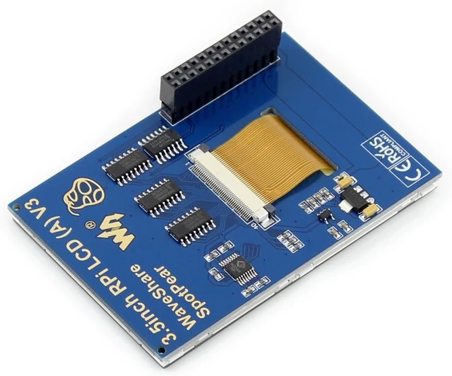 Alt view image 2 of 4 - Waveshare 3.5 inch RPi LCD (A) Touch Screen TFT LCD for any Revision of Raspberry Pi Model B/B+/2 B /3 B/3 B+