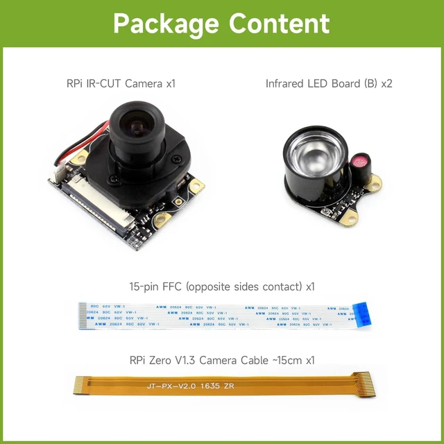 Alt view image 2 of 5 - waveshare Raspberry Pi IR-Cut Camera Module Kit 5MP OV5647 Sensor Supports Night Vision Embedded IR-Cut Better Image in Both Day and Night for RPi Zero /3 Model B/2B/ B/B+/A
