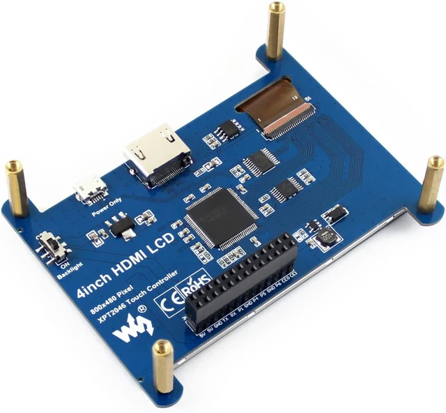 Alt view image 6 of 7 - Waveshare 4inch Resistive Touch Screen LCD Compatible with Raspberry Pi 4B/3B+/3A+/2B/B+/A+/Zero/Zero W/WH/Zero 2W CM3+/4 480×800 Resolution HDMI IPS Low Power Consumption Supports Windows