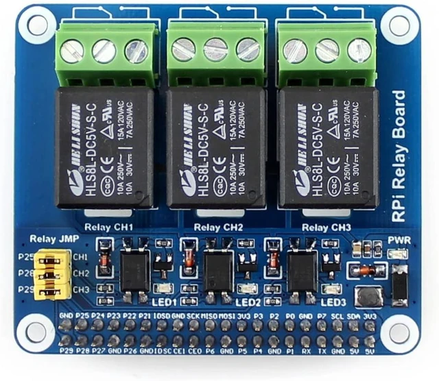 Main image of Waveshare Expansion Board Power Relay Board Module Kit Compatible with Raspberry Pi 3 2 A+ B+ 2B 3B,Remote Control Make Home Appliances Intelligent