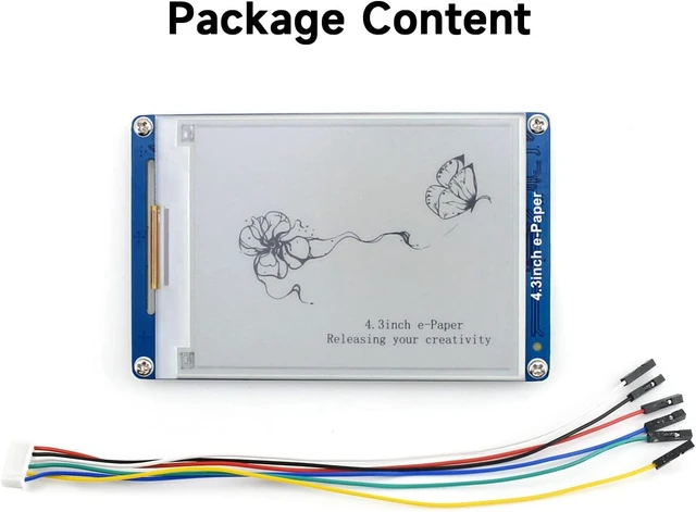Alt view image 2 of 7 - 4.3inch Electronic Paper Display Compatible with Raspberry Pi4B/3B+/3B/2B/B+/A+/Zero/Zero