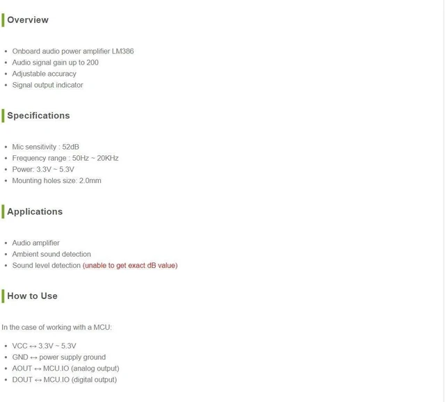 Alt view image 7 of 7 - Sound Detection Module Sound Sensor Module Voice Detector Sensor LM386 Intelligent Vehicle