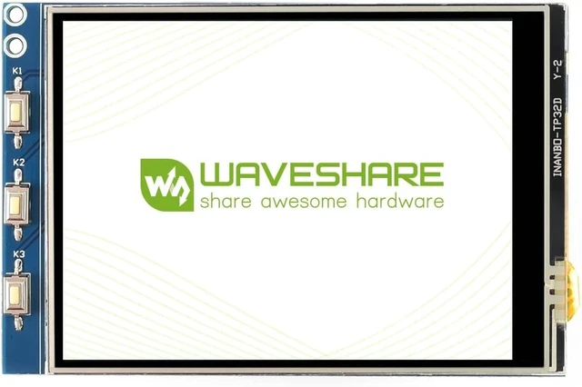 Main image of Waveshare 3.2inch Resistive Touch Display Compatible with Raspberry Pi 4B/3B+/3B/2B/B+/A+/Zero/Zero W/WH/Zero 2W Series Boards 320×240 Resolution SPI