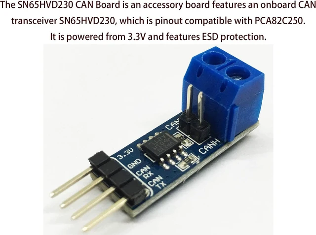 Alt view image 2 of 7 - Waveshare SN65HVD230 CAN Board Connecting MCUs to CAN Network Features ESD Protection Communication Evaluation Development Board 3.3V