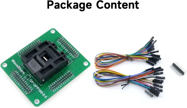 Alt view image 2 of 5 - Waveshare GP-QFP100-0.5 QFP100 TQFP100 LQFP100 IC51-1004-809 IC Test Socket Programming Adapter 0.5mm Pitch